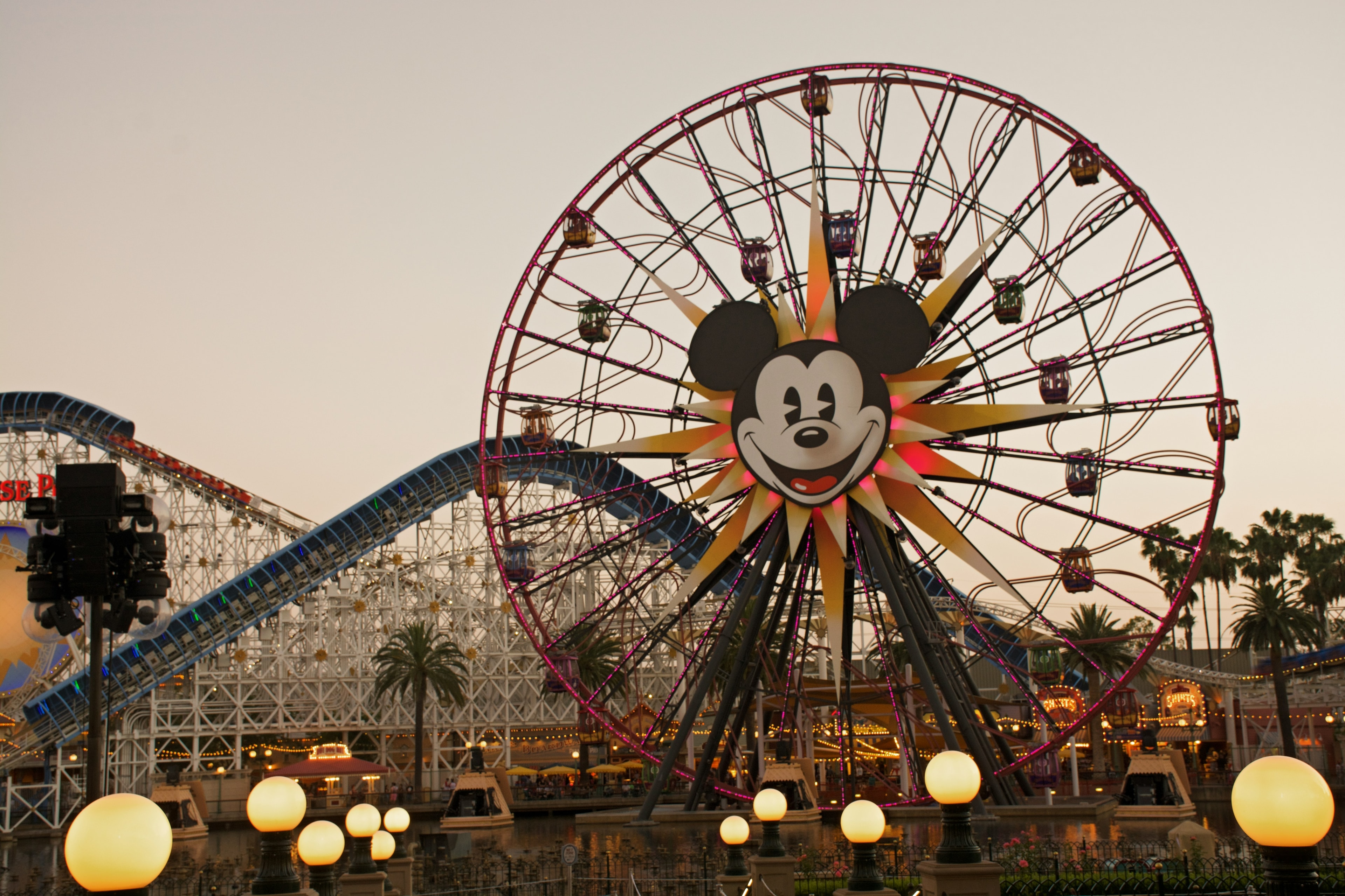 Disneyland Resort castle at dusk